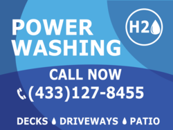 White Power Washing Call Now Logo Brandable With Service Listing Sign