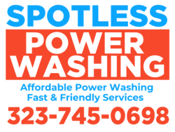 Red White and Blue Spotless Power Washing Sign