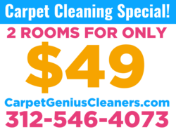Blue Pink and Orange Carpet Cleaning Special Sign With Custom Price, Service Details and Phone Area