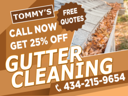 Photo of Dirty Gutter Get % Off and Free Quotes Cutter Cleaning Sign