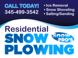 Residential Snow Plowing Services Call Today Sign