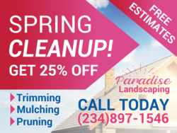 Photo of Home Spring Cleanup % Off Sign With Phone and Service Listing Area