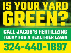 Yellow on Foliage Brandable Is Your Yard Green Call For Healthier Lawn Yard Sign 