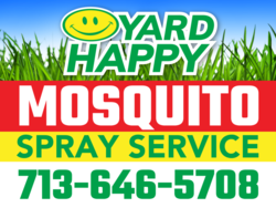 Happy Face On Grass Red Yellow Background Mosquito Spray Service Yard Sign