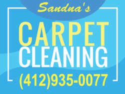 Yellow and White On Blue Carpet Cleaning Sign With Company and Phone Area