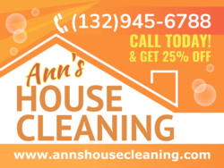 House Silhouette With Orange Bubbles Personalized House Cleaning Sign With Call Today Phone Area