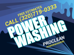 Spray On Running Water Power Washing Sign With Phone and Company Name Brandable Bottom