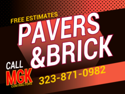 Left Logo Brick Pavers Free Estimates Sign