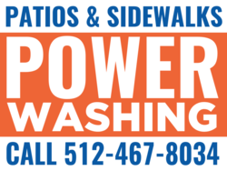 Red Box White and Blue Text Power Washing Sign  With Top Service Listing