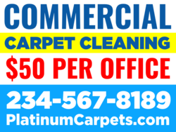 Dark Blue and Red With Light Blue Bottom Phone Area Commercial Carpet Cleaning Sign