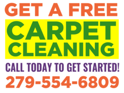 Red on White Get A Free Green on Yellow Carpet Cleaning Sign With Custom Bottom Slogan and Phone Area