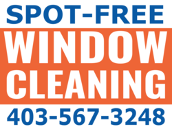 Red Blue and White Spot Free Window Cleaning Yard Sign