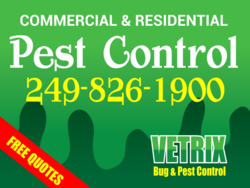 Two Toned Drip Design Commercial Residential Pest Control Call Us Yard Sign 