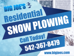 Diagonal Blue On Ice Residential Snow Plowing Services Sign