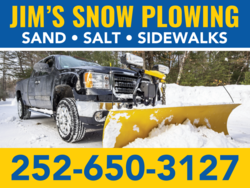 Photo of Snow Plow Scooping Snow Brandable Snow Plowing Services  Sign