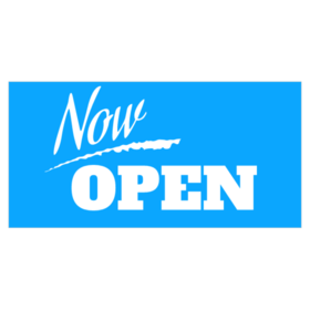 Now Open vinyl business signs