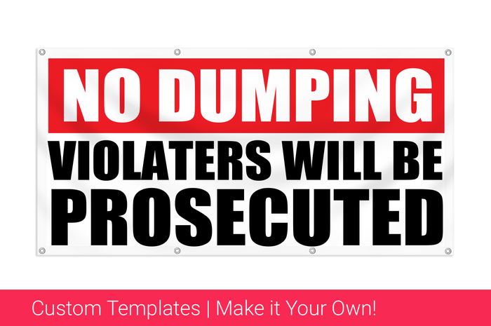 no dumping banner