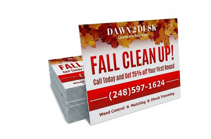 Yard Sign Fall Cleanup