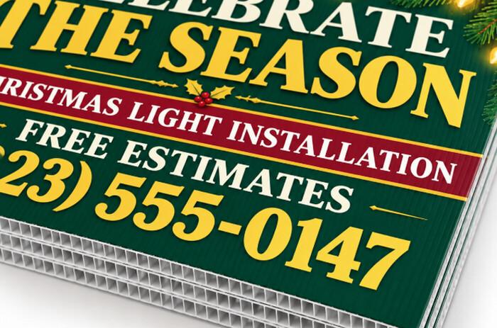 christmas lights installation corrugated plastic