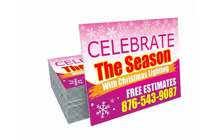 Yard Sign Christmas Lights