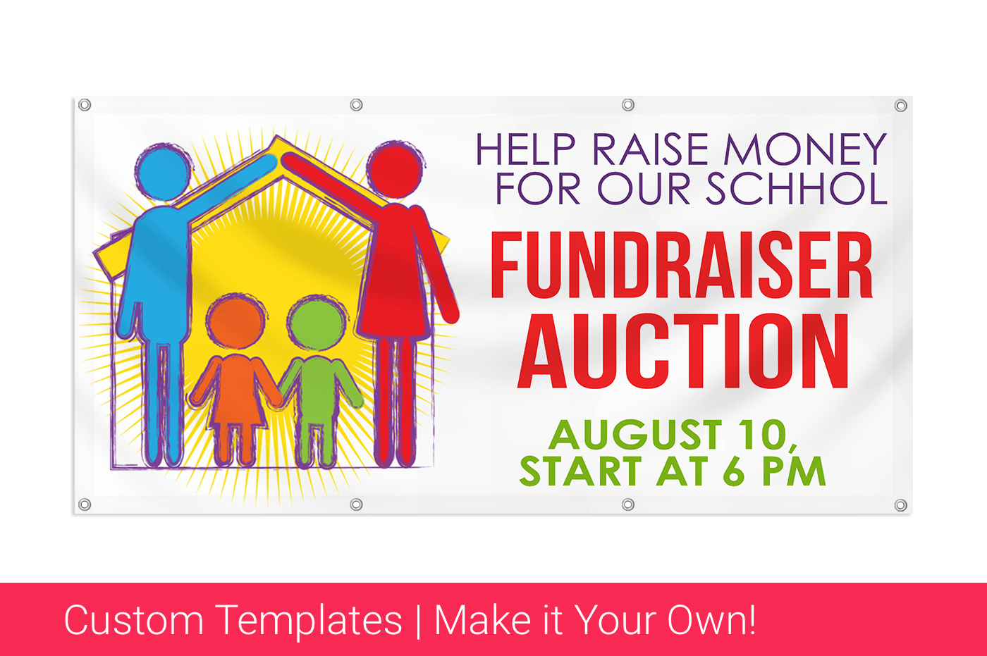 Custom Fundraising Banners Fundraisers use to promote an Auction