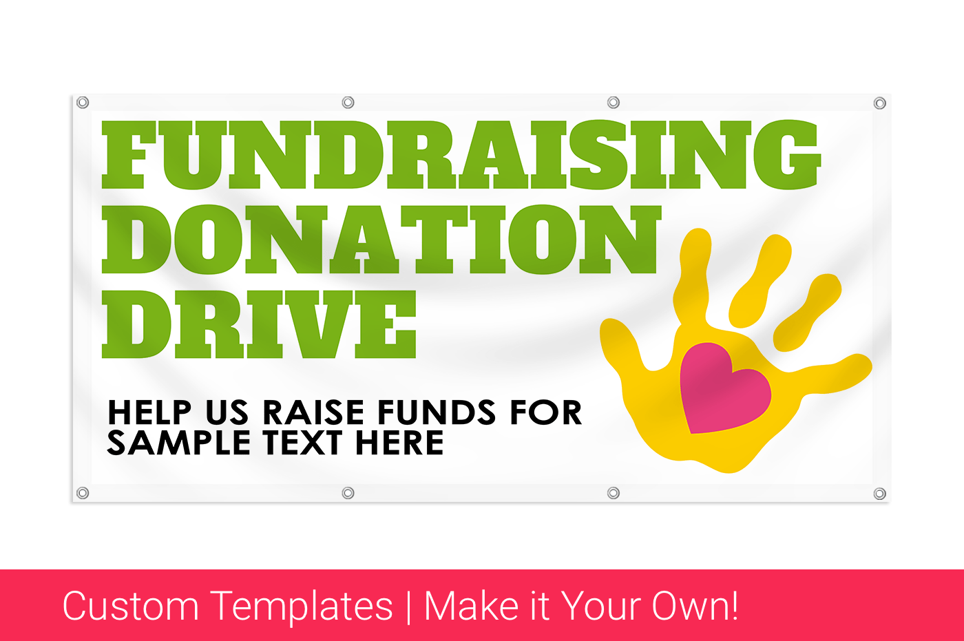 Custom Fundraising Banners Fundraiser Drive Planners use for item donations