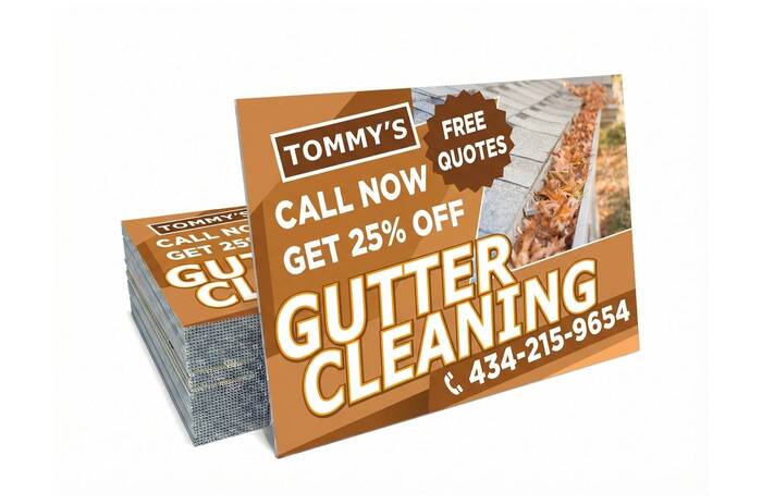 Yard Sign Gutter Cleaning