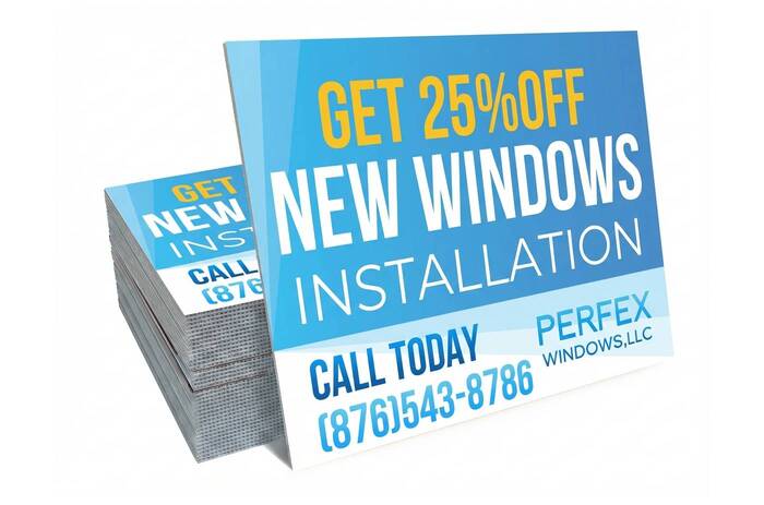 Yard Sign Window Installation