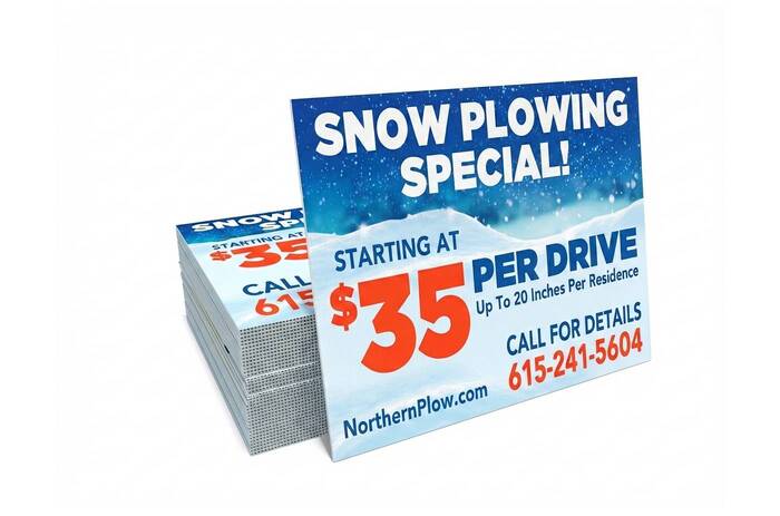 Yard Sign Snow Plowing