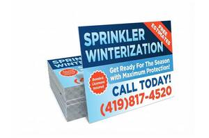 Sprinkler Winterization Yard Signs - Printastic | Sprinkler ...